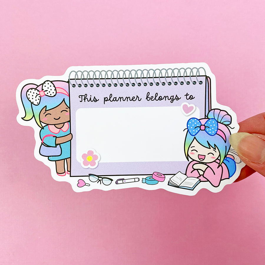 Blank Planner Name Label Luna DIE CUT Sticker – Shine Sticker Studio