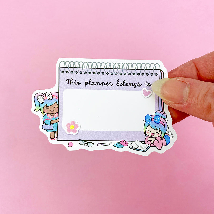 Blank Planner Name Label Luna DIE CUT Sticker – Shine Sticker Studio