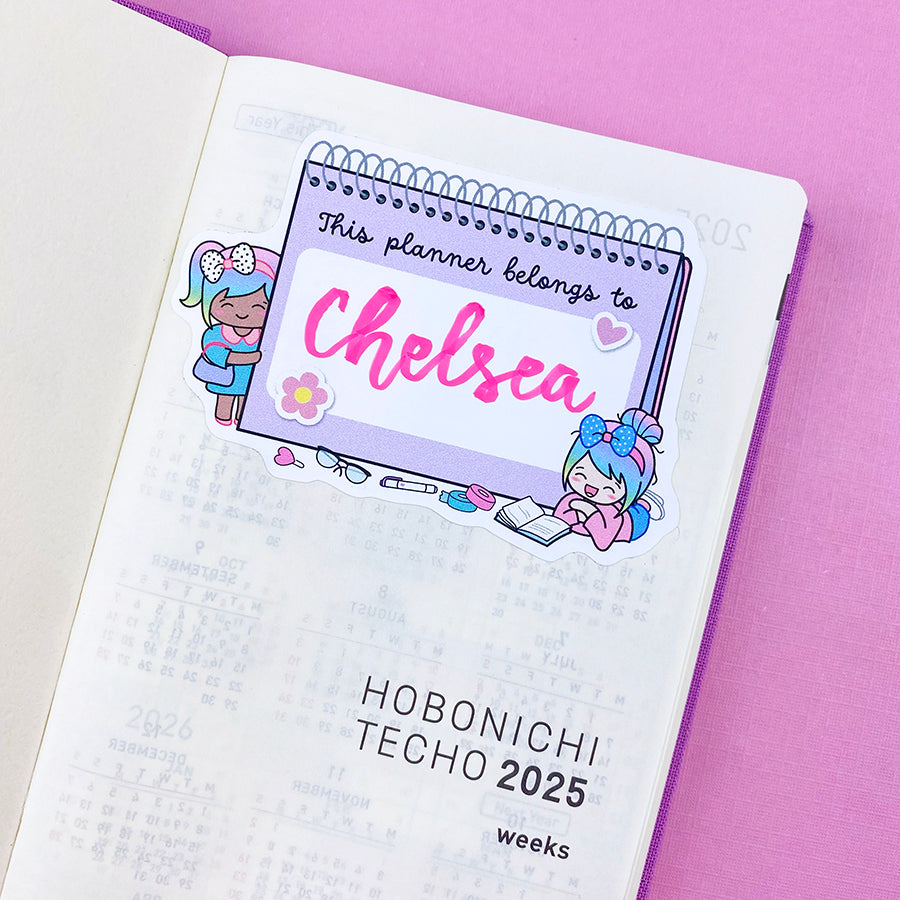 Blank Planner Name Label Luna DIE CUT Sticker – Shine Sticker Studio