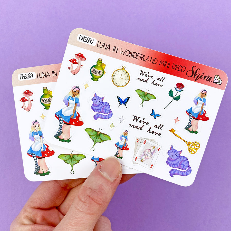 Luna in Wonderland Deco Planner Stickers Mini Sheet – Shine Sticker Studio