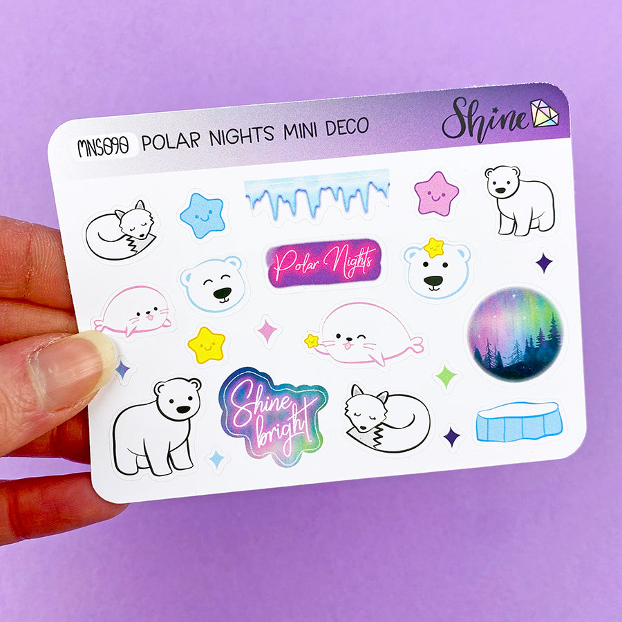 Polar Nights Deco Planner Stickers Mini Sheet – Shine Sticker Studio