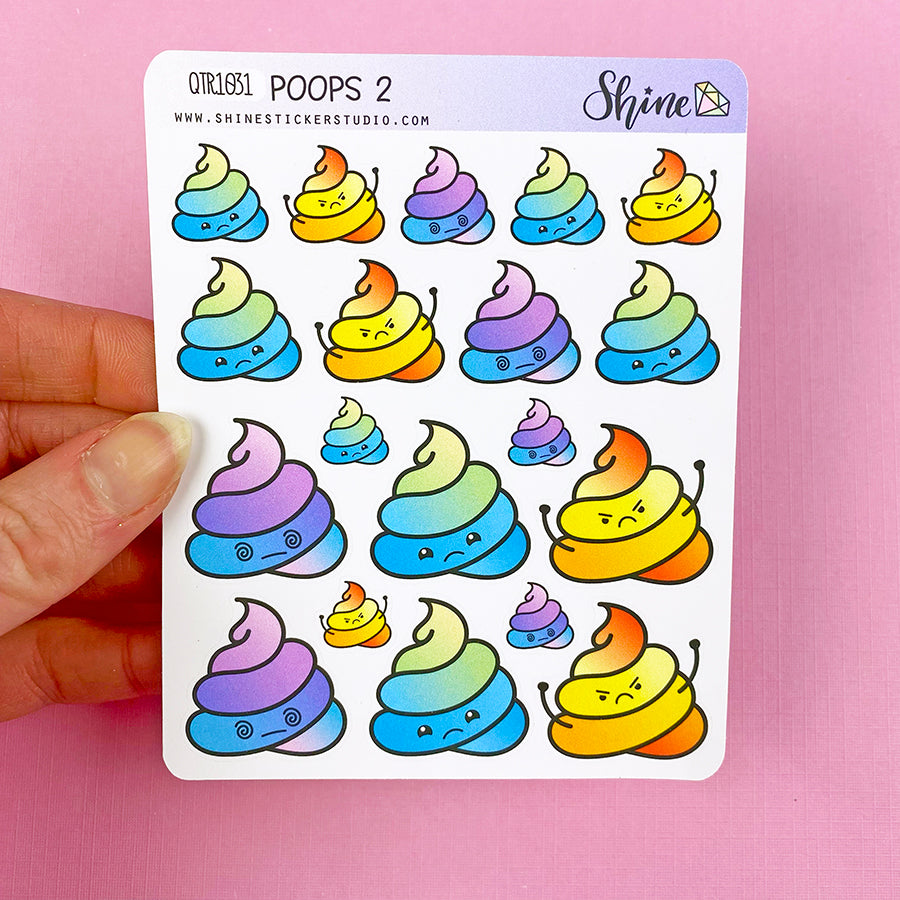 Mad Sad & Stressed Poops Deco Stickers – Shine Sticker Studio