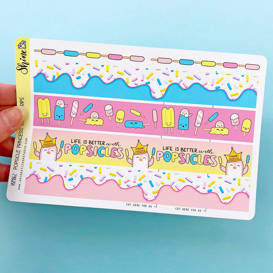 Popsicle Princess Washi Strip Planner Stickers – Shine Sticker Studio