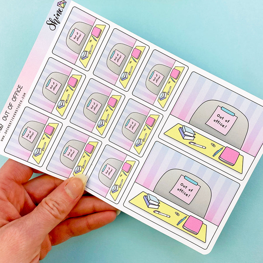 Off Work Sticker Large Out of Office Planner Stickers – Shine Sticker Studio