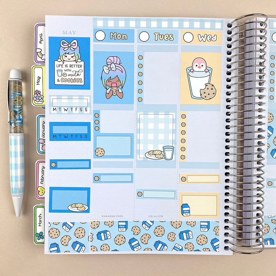 Milk & Cookies Vertical Weekly Sticker Kit – Shine Sticker Studio