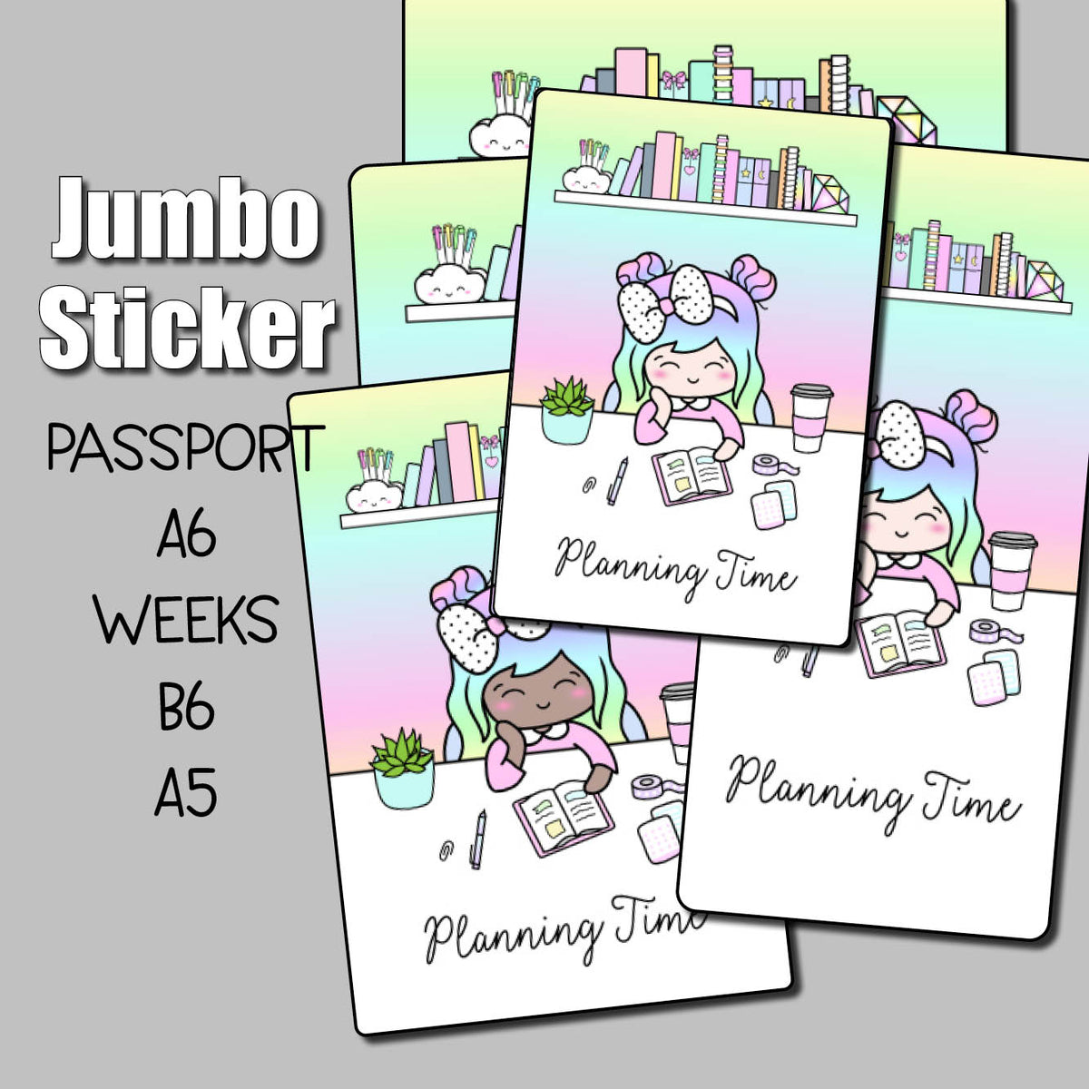 Timely Frame Sticker Luna Planning Time Jumbo Sticker – Shine Sticker Studio