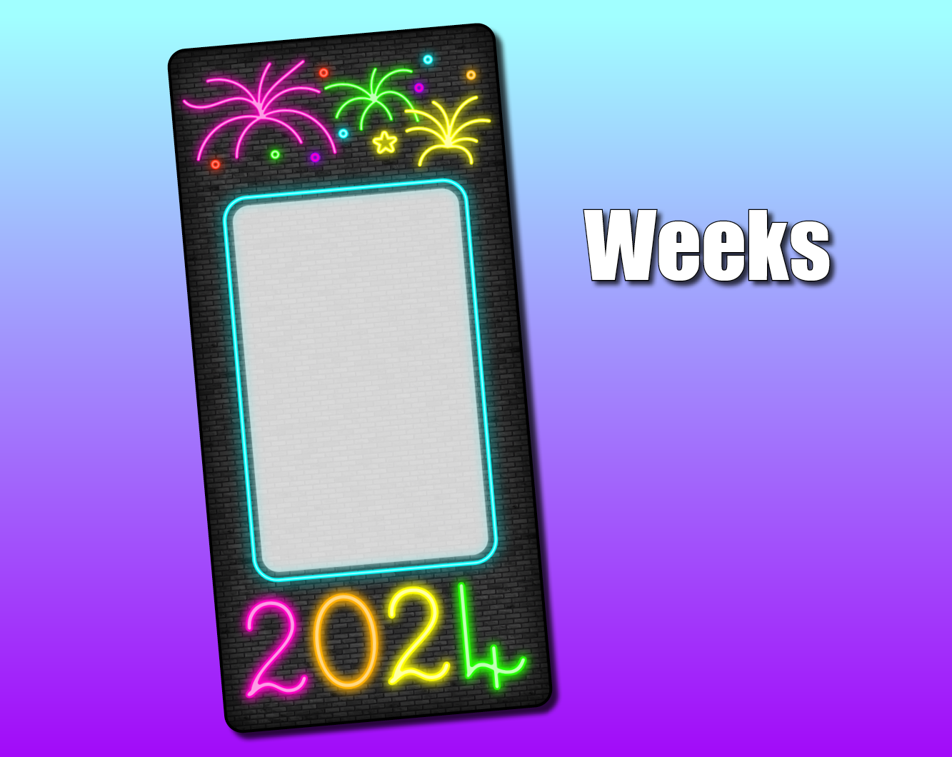 CLEARANCE Neon New Years 2024 Jumbo Sticker – Shine Sticker Studio