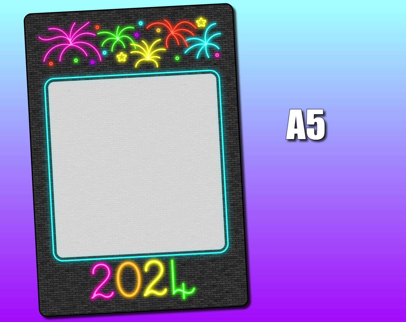 Neon New Years 2024 Jumbo Sticker Shine Sticker Studio   JS048Jumboslistings5 1800x1800 