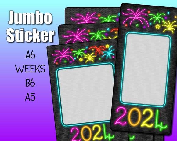Neon New Years 2024 Jumbo Sticker