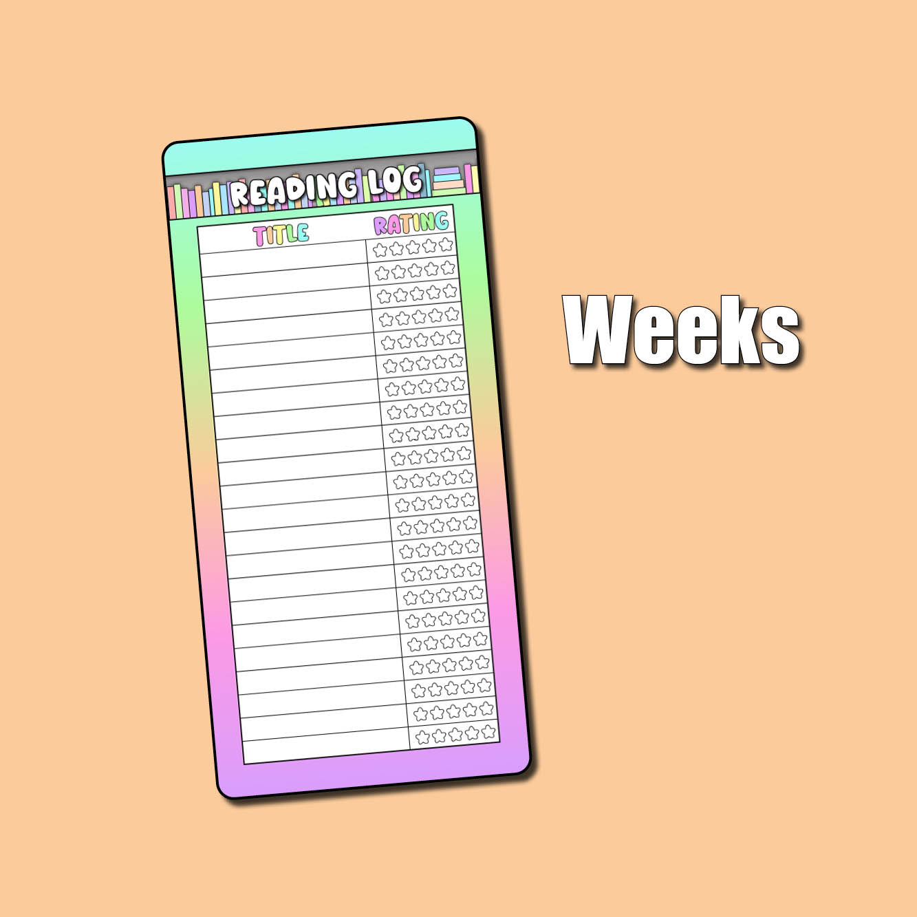 Reading Log Jumbo Sticker – Shine Sticker Studio