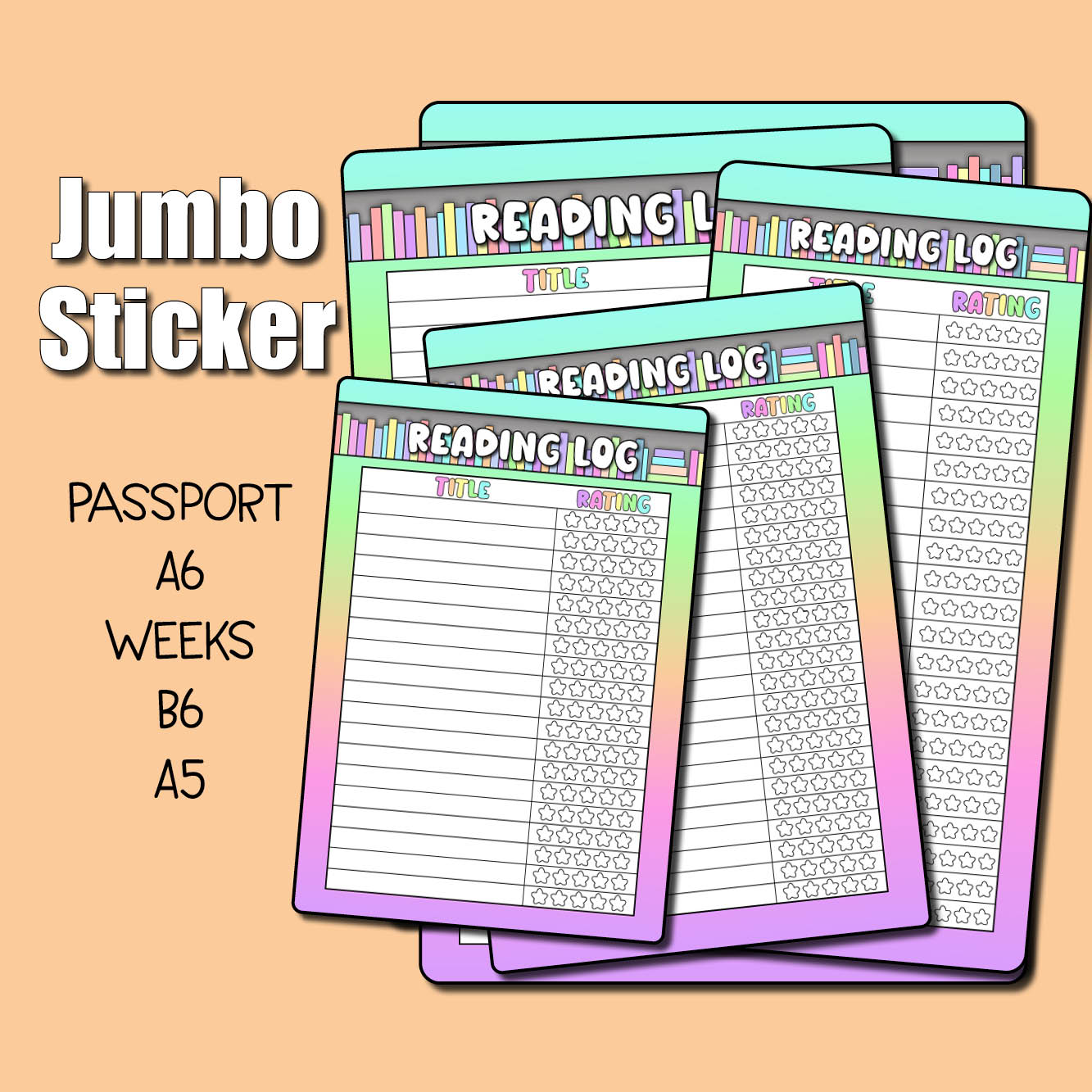 Reading Log Jumbo Sticker – Shine Sticker Studio