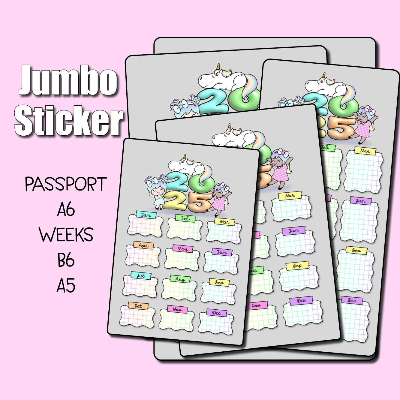 CLEARANCE 2025 Monthly Goals Jumbo Sticker – Shine Sticker Studio