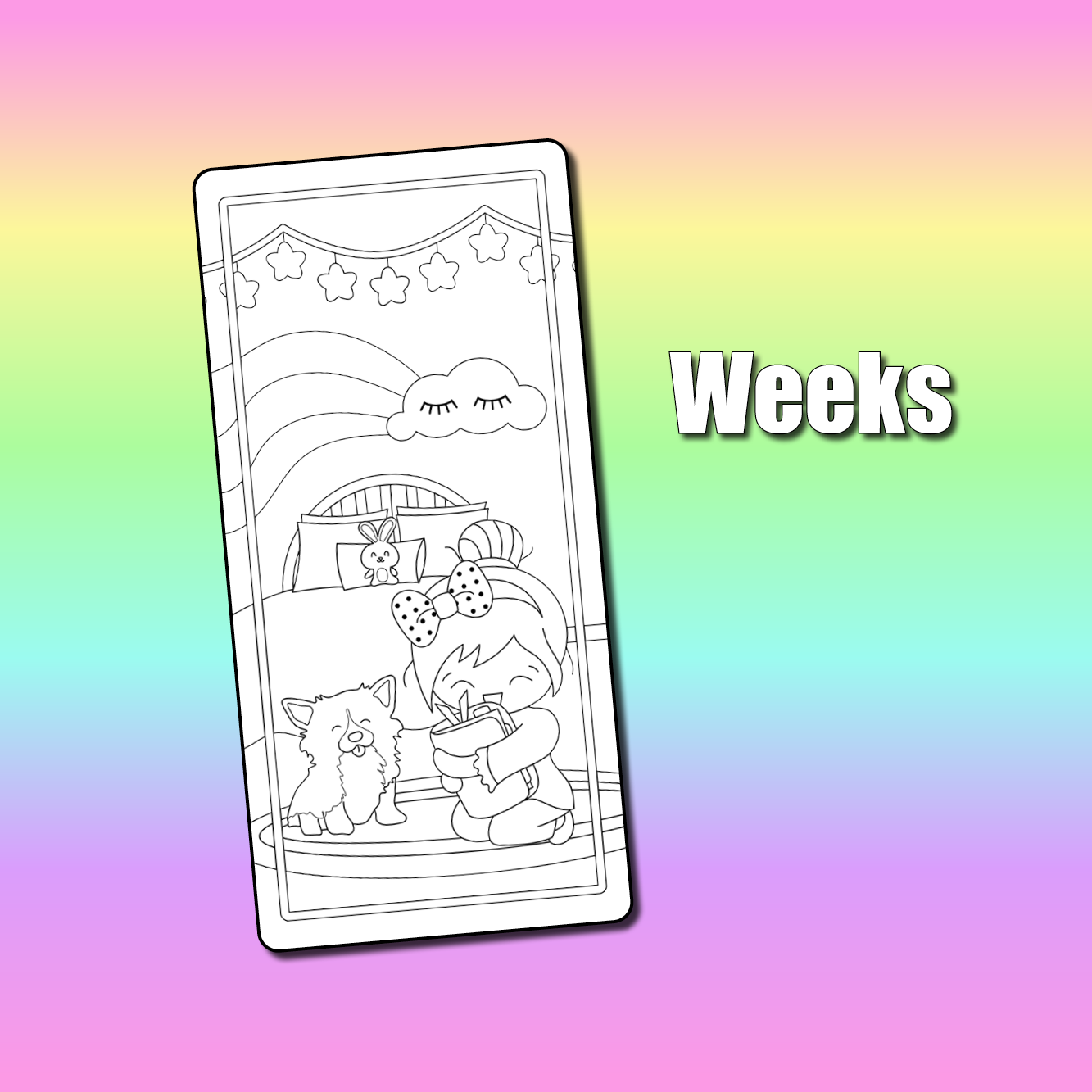 Luna Coloring Jumbo Full Page Planner Sticker – Shine Sticker Studio