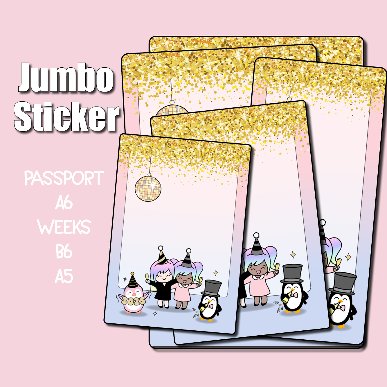 CLEARANCE New Year's 2025 Jumbo Sticker – Shine Sticker Studio