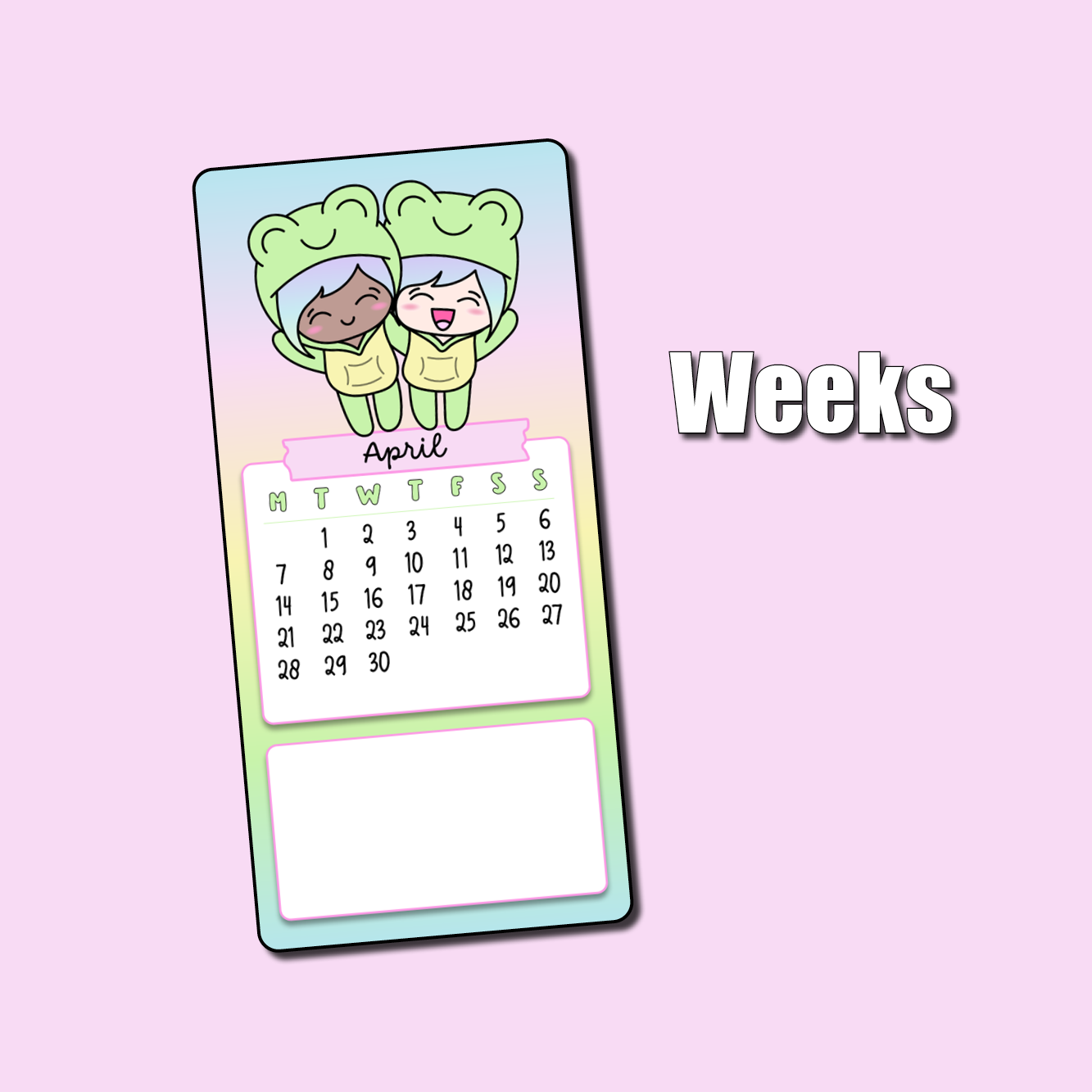 CLEARANCE 2025 April Calendar Jumbo Sticker - Monday Start – Shine ...