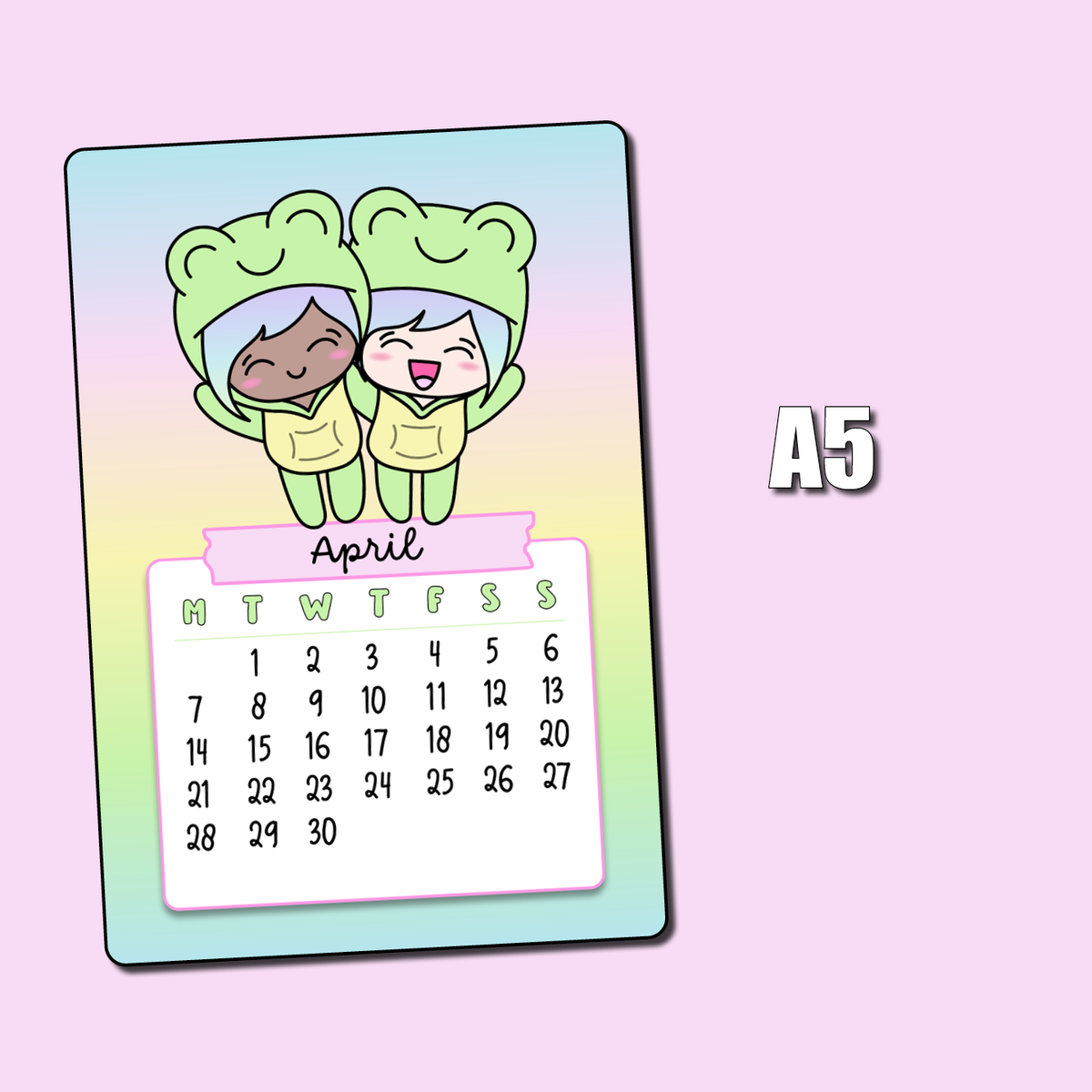 CLEARANCE 2025 April Calendar Jumbo Sticker - Monday Start – Shine ...