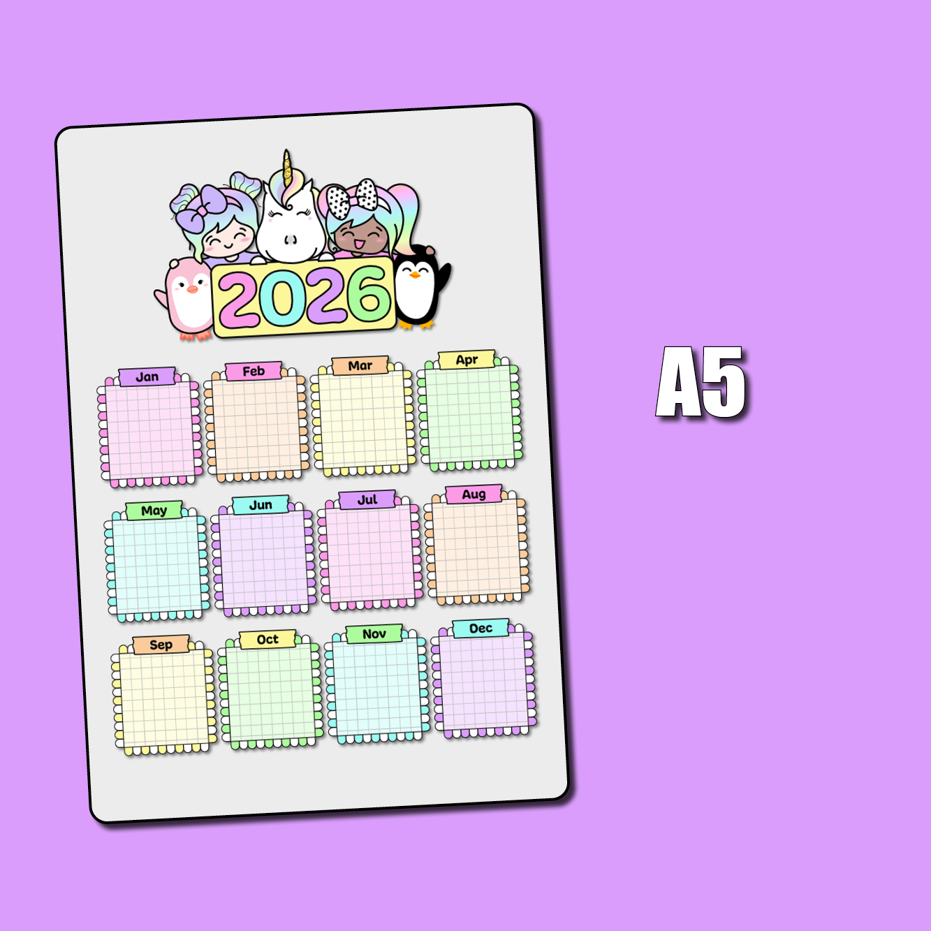 2026 Monthly Goals Jumbo Sticker – Shine Sticker Studio