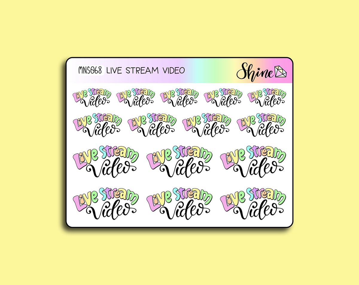 Custom Stream Stickers CLEARANCE Live Stream Video – Shine Sticker Studio