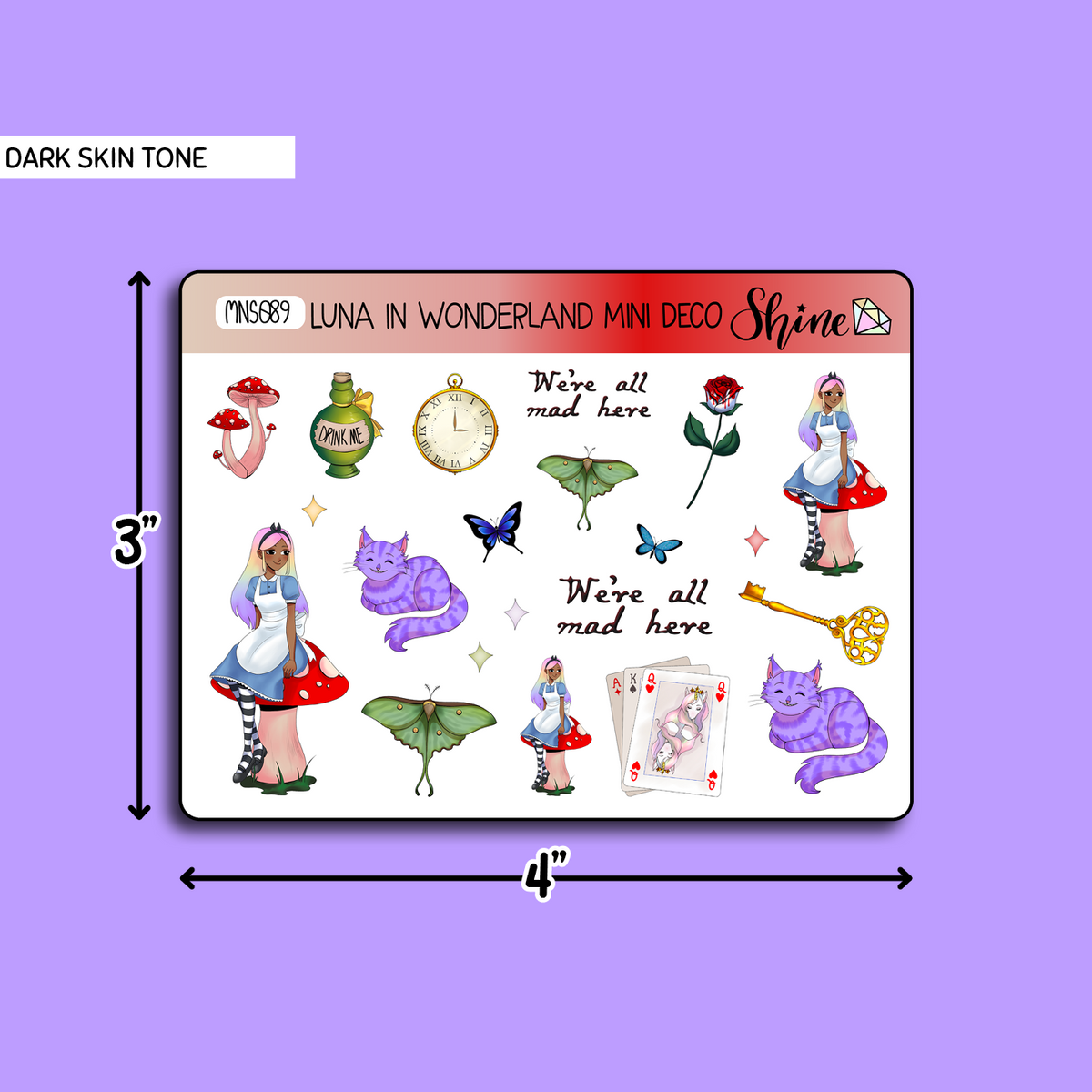 Luna in Wonderland Deco Planner Stickers Mini Sheet – Shine Sticker Studio
