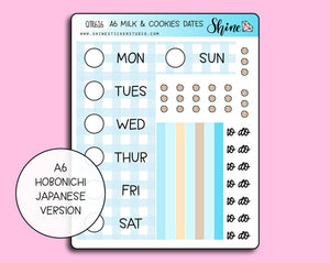 A6 Milk & Cookies Hobonichi Date Cover Stickers