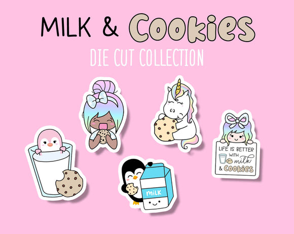 Milk & Cookies Sticker DIE CUT Collection