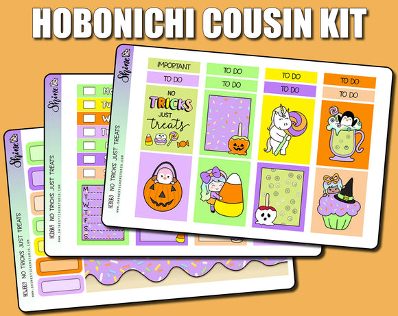 No Tricks Just Treats Hobonichi Cousin Sticker Kit