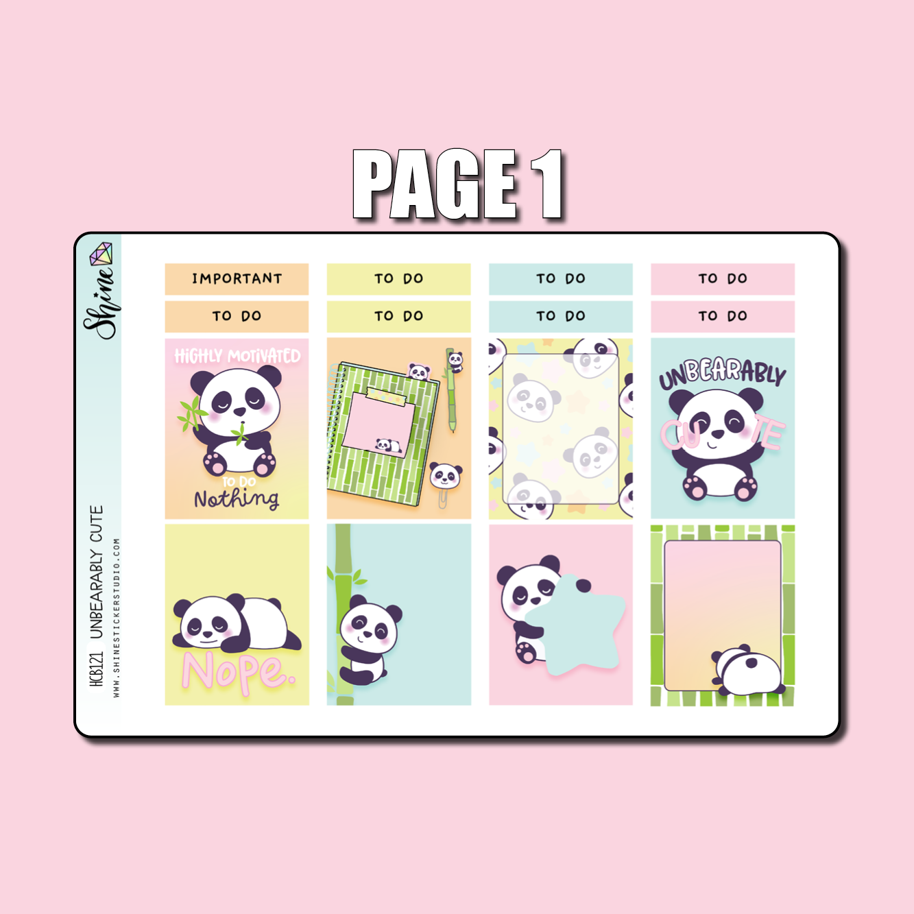 Unbearably Cute Hobonichi Cousin Planner Sticker Kit – Shine Sticker Studio