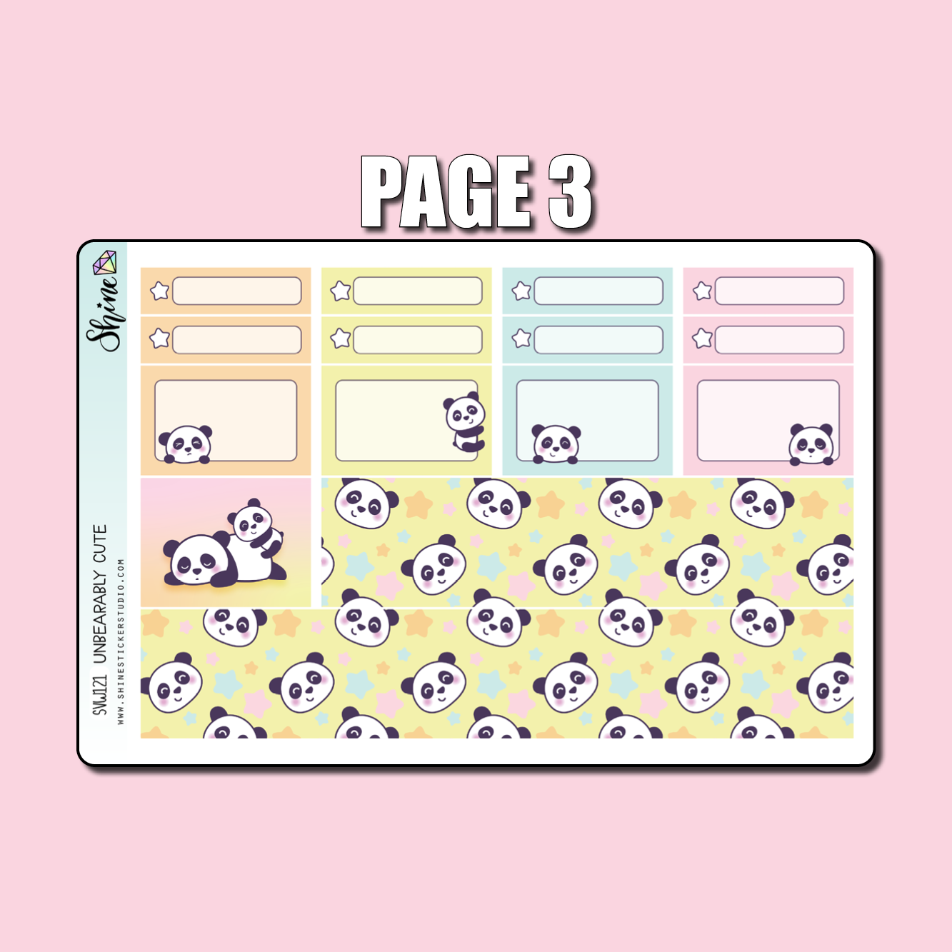 Unbearably Cute Vertical Weekly Planner Sticker Kit – Shine Sticker Studio