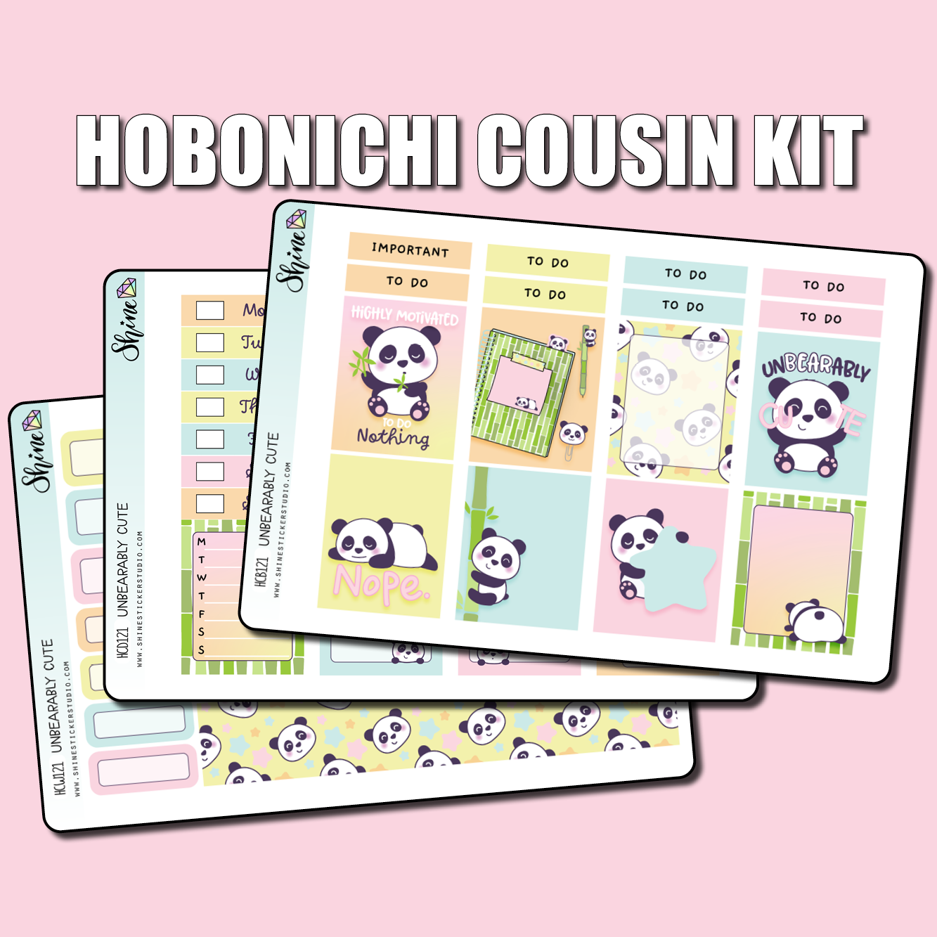 Unbearably Cute Hobonichi Cousin Planner Sticker Kit – Shine Sticker Studio