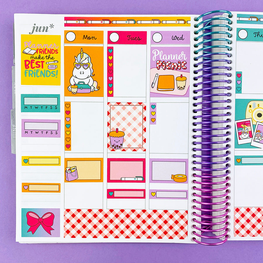 Planner Picnic Vertical Weekly Planner Sticker Kit – Shine Sticker Studio