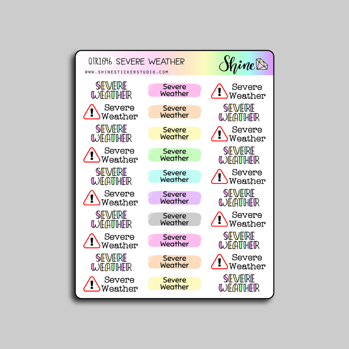Severe Weather Decorative Planner Stickers – Shine Sticker Studio