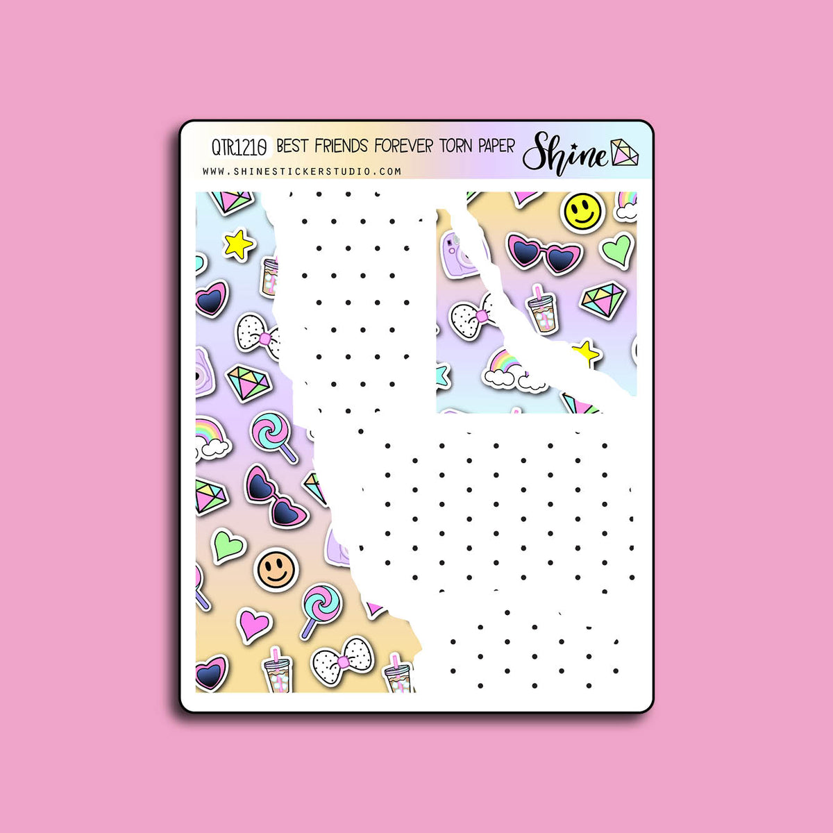 Best Friends Forever Torn Paper Planner Stickers – Shine Sticker Studio