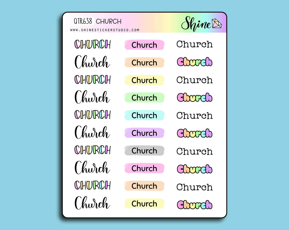 Church Sticker System Church Stickers – Shine Sticker Studio