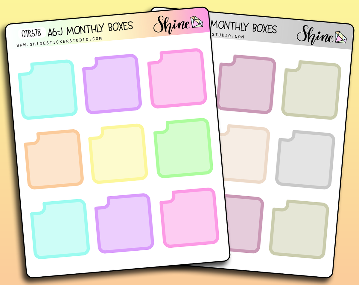 Hobonichi A6 Japanese Monthly Boxes Stickers – Shine Sticker Studio
