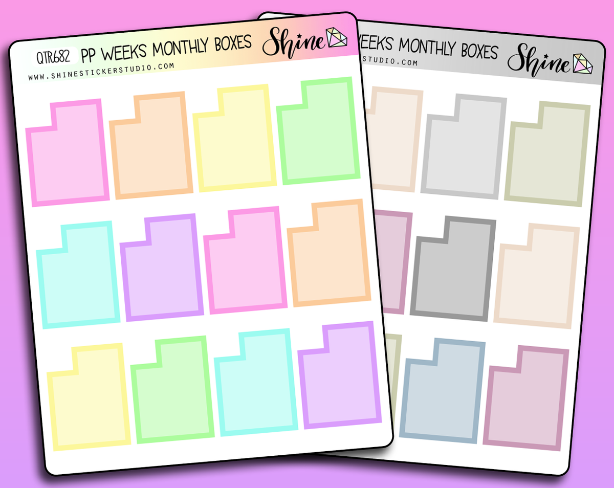 Print Pression Weeks Monthly Boxes Stickers – Shine Sticker Studio