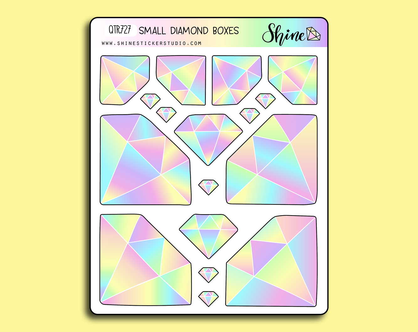 Small Diamonds Sticker Pattern Small Diamond Box Stickers – Shine Sticker Studio