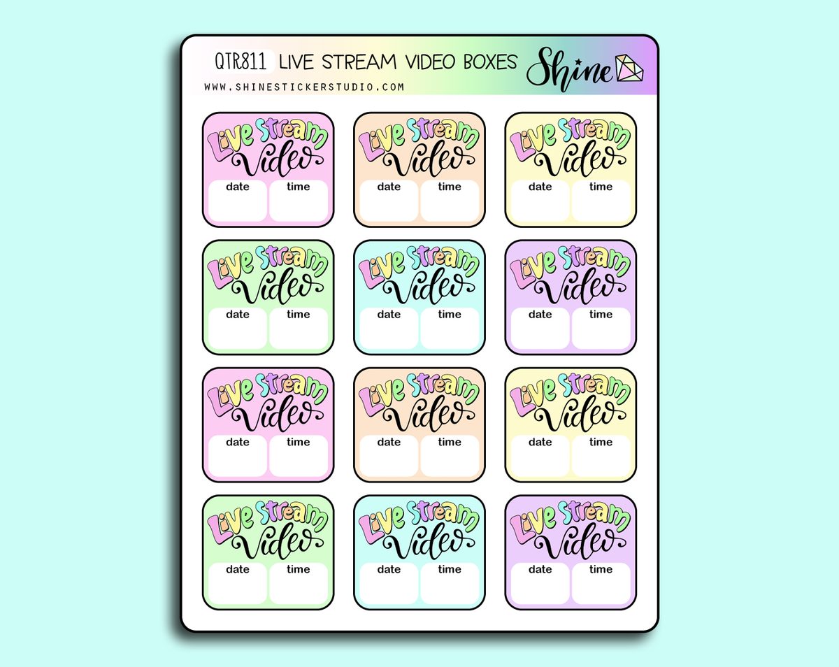 Custom Stream Stickers Live Stream Video Box Stickers – Shine Sticker Studio