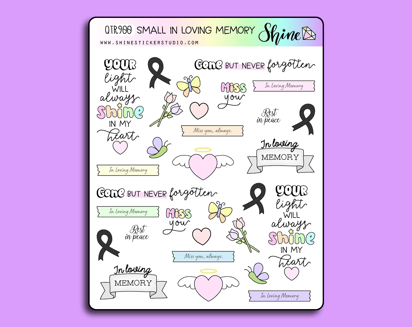 In Loving Memory Deco Stickers – Shine Sticker Studio