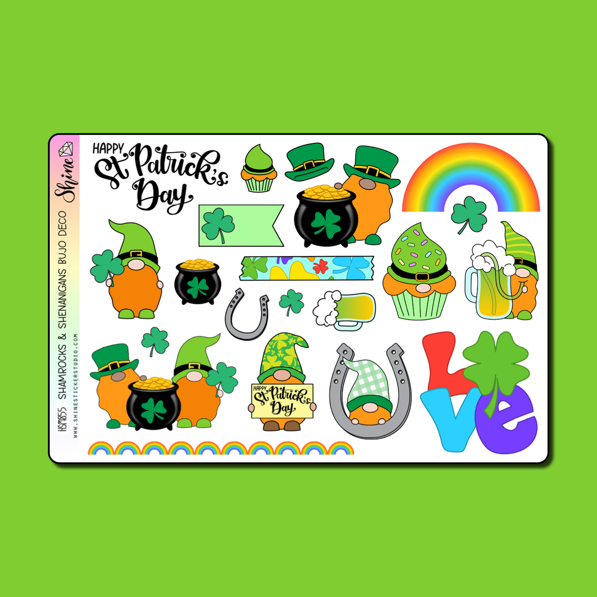 Shamrocks & Shenanigans Bujo Deco Planner Stickers – Shine Sticker Studio