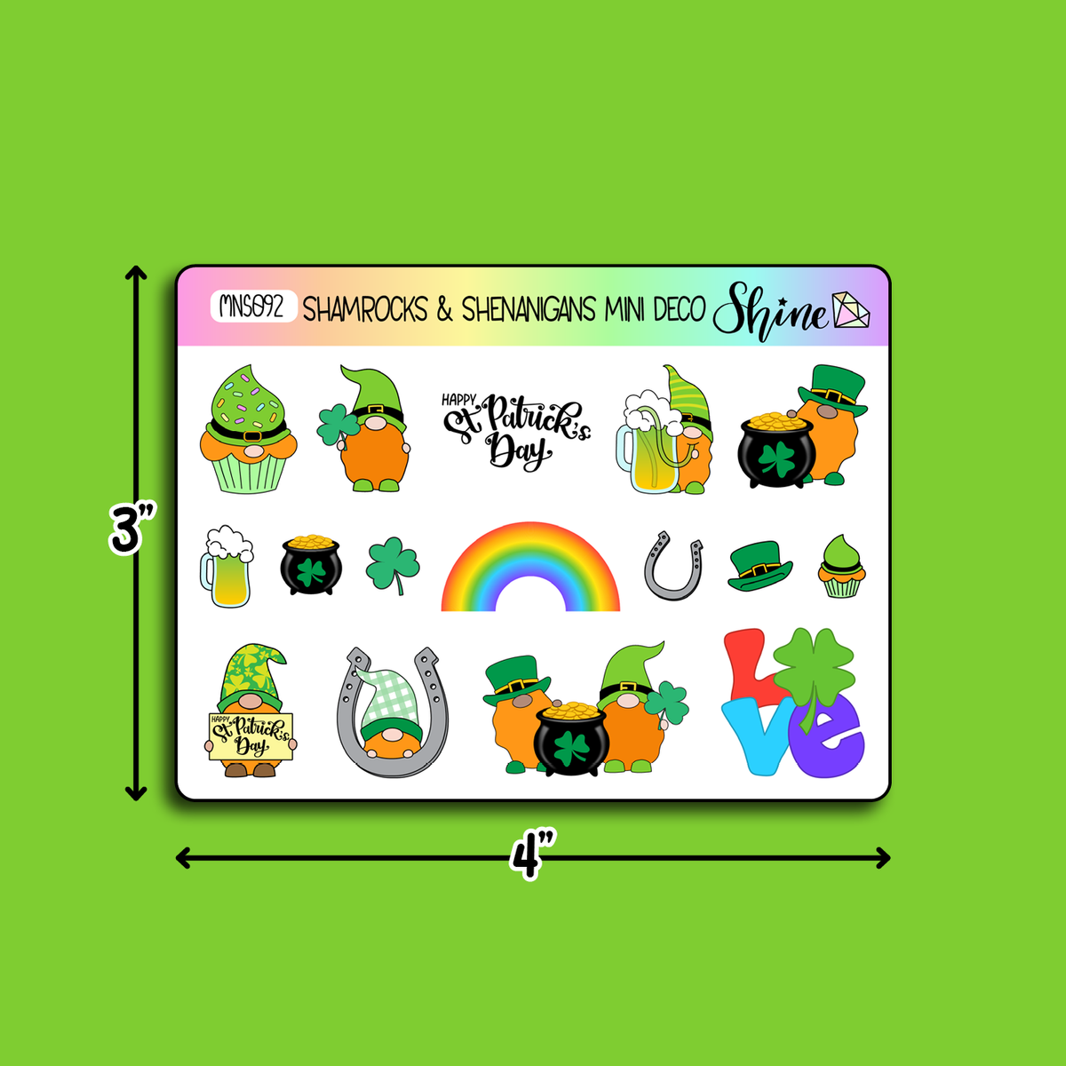 Shamrocks & Shenanigans Deco Planner Stickers Mini Sheet – Shine ...