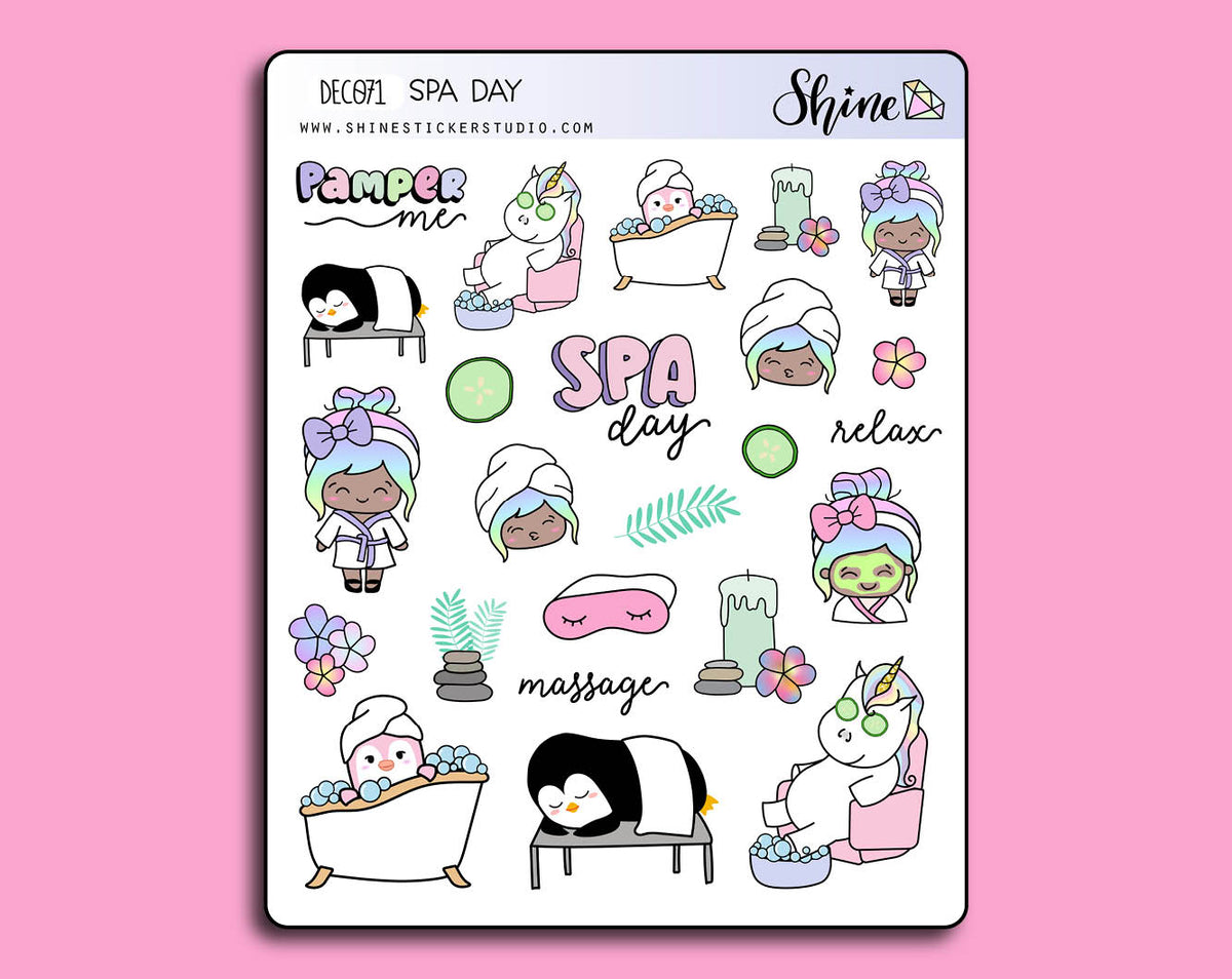 Spa Day Deco Stickers – Shine Sticker Studio