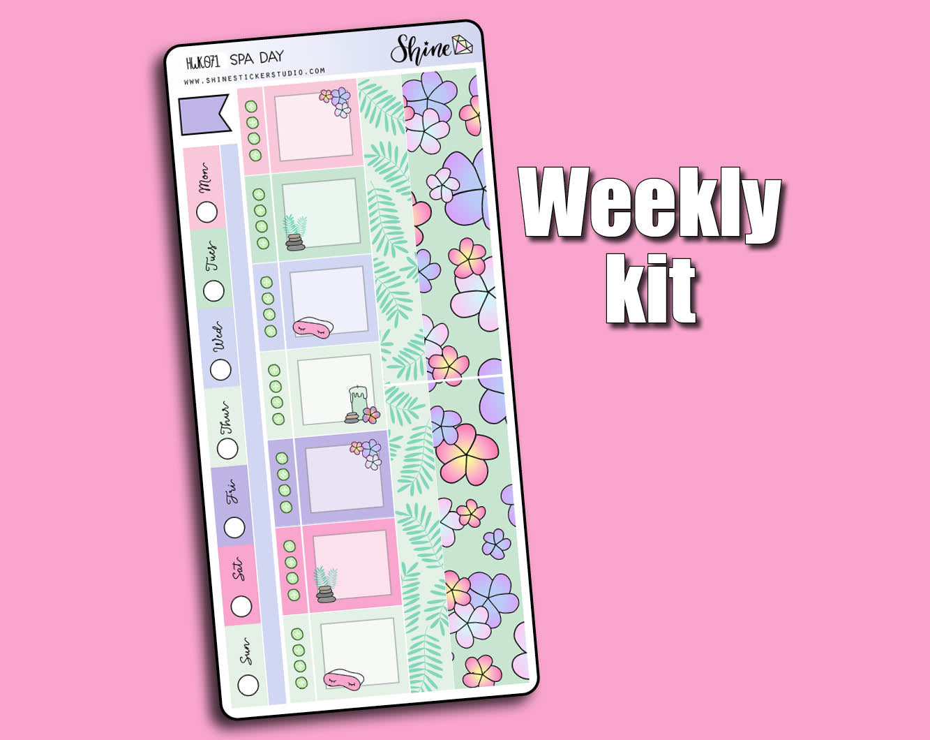 Spa Day Hobonichi Weeks Sticker Kit – Shine Sticker Studio
