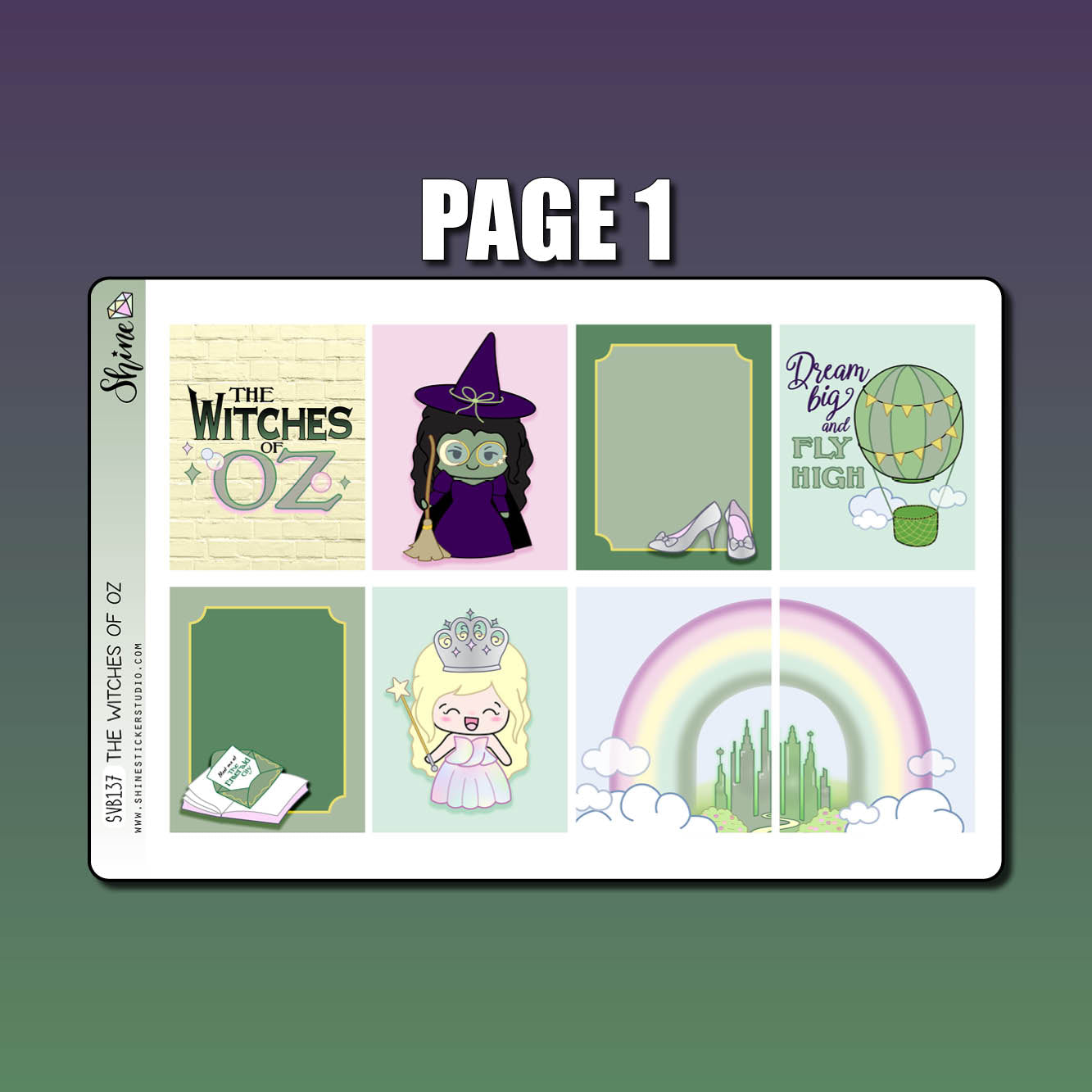 The Witches of Oz Vertical Weekly Planner Sticker Kit – Shine Sticker ...