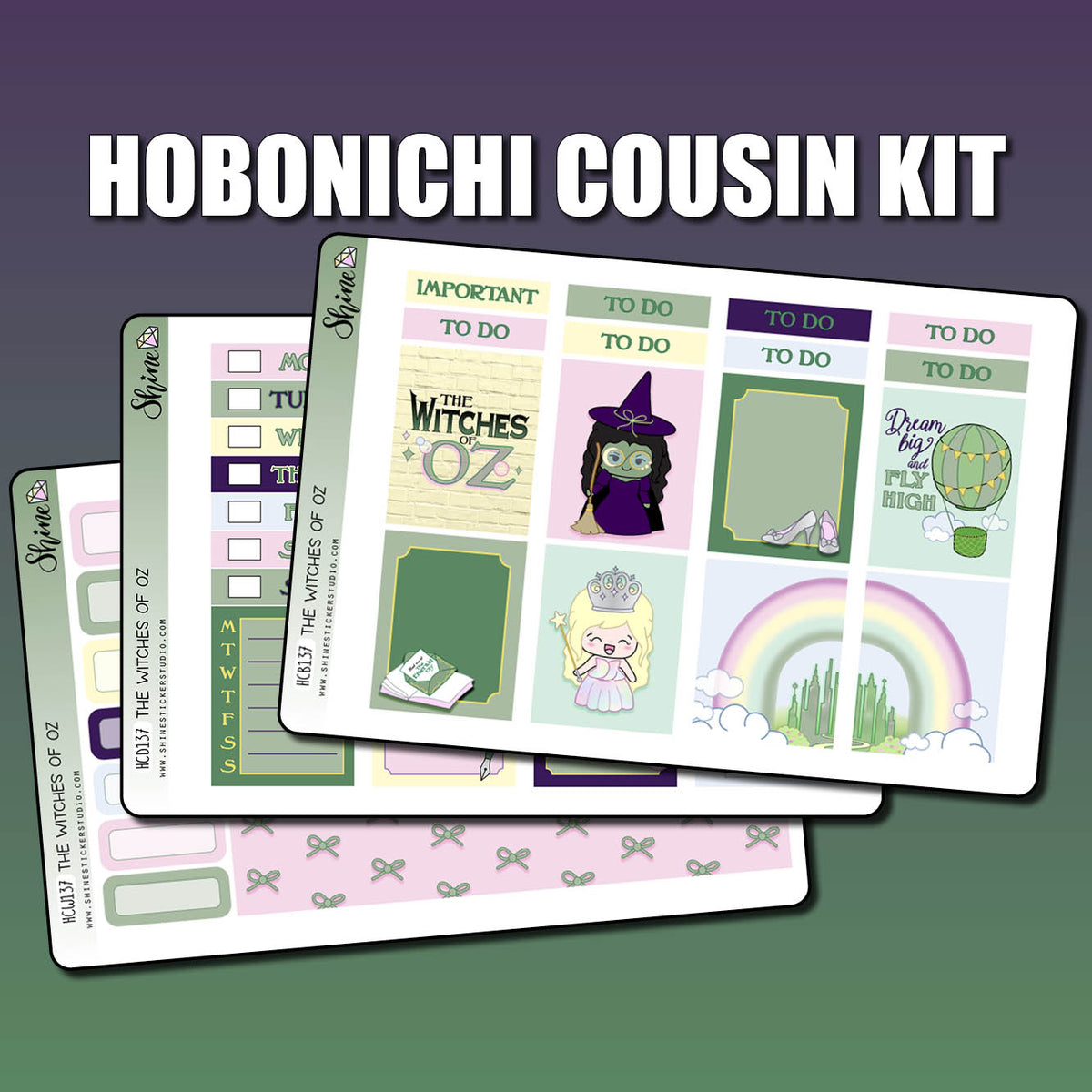 The Witches of Oz Hobonichi Cousin Planner Sticker Kit – Shine Sticker ...