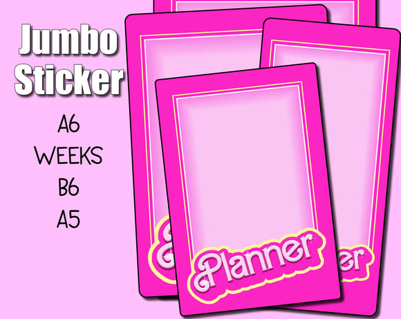 Retro Pink Planner Jumbo Sticker