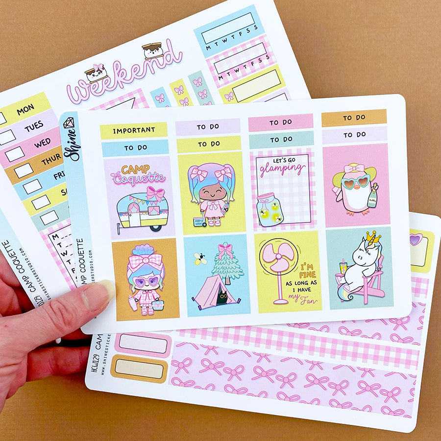 Camp Coquette Hobonichi Cousin Planner Sticker Kit – Shine Sticker Studio