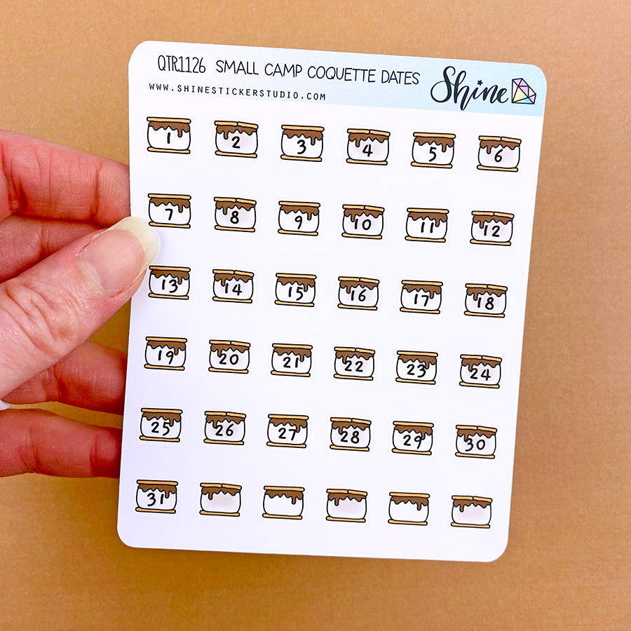 Camp Coquette Small Date Numbers Planner Stickers – Shine Sticker Studio