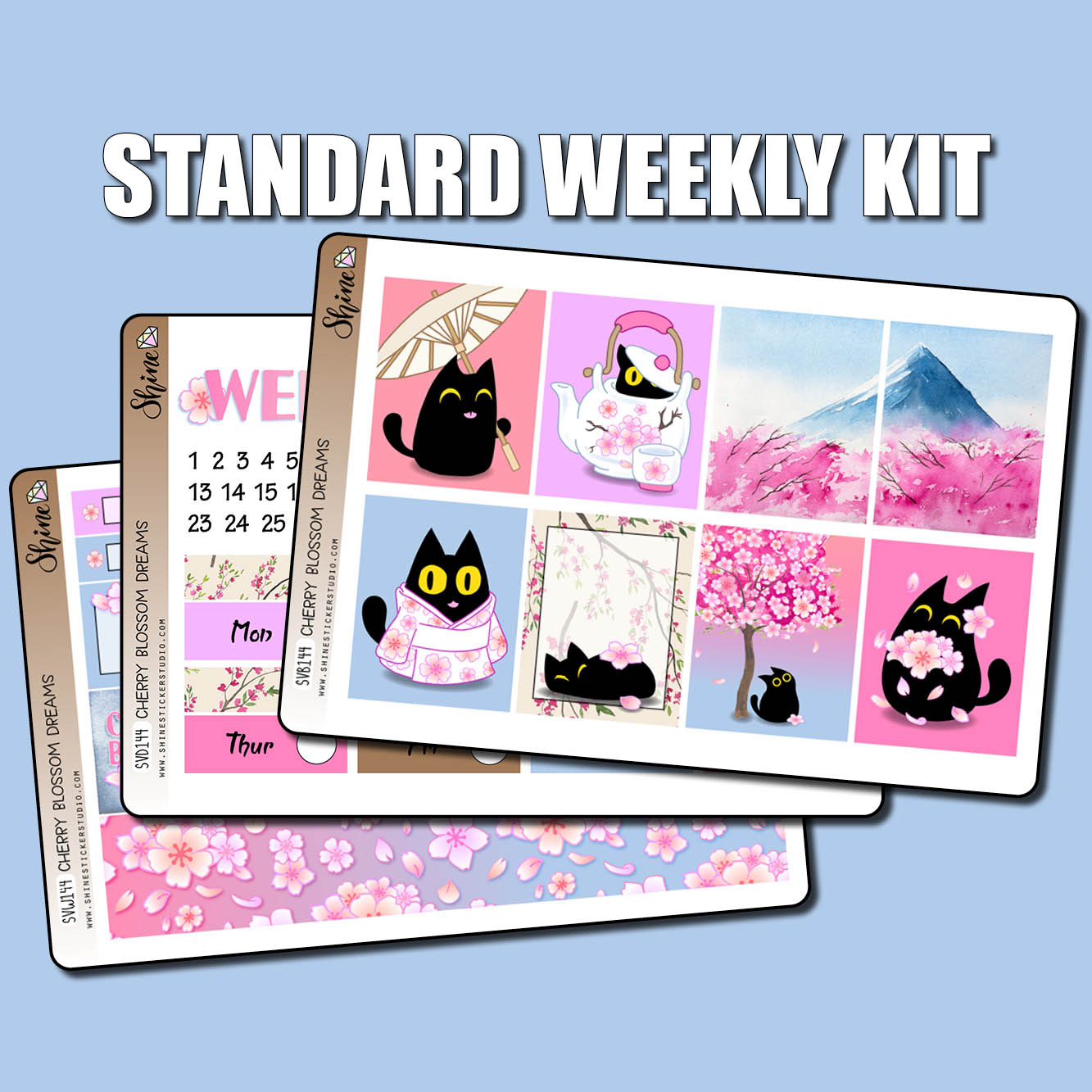 Cherry Blossom Dreams Vertical Weekly Planner Sticker Kit – Shine ...