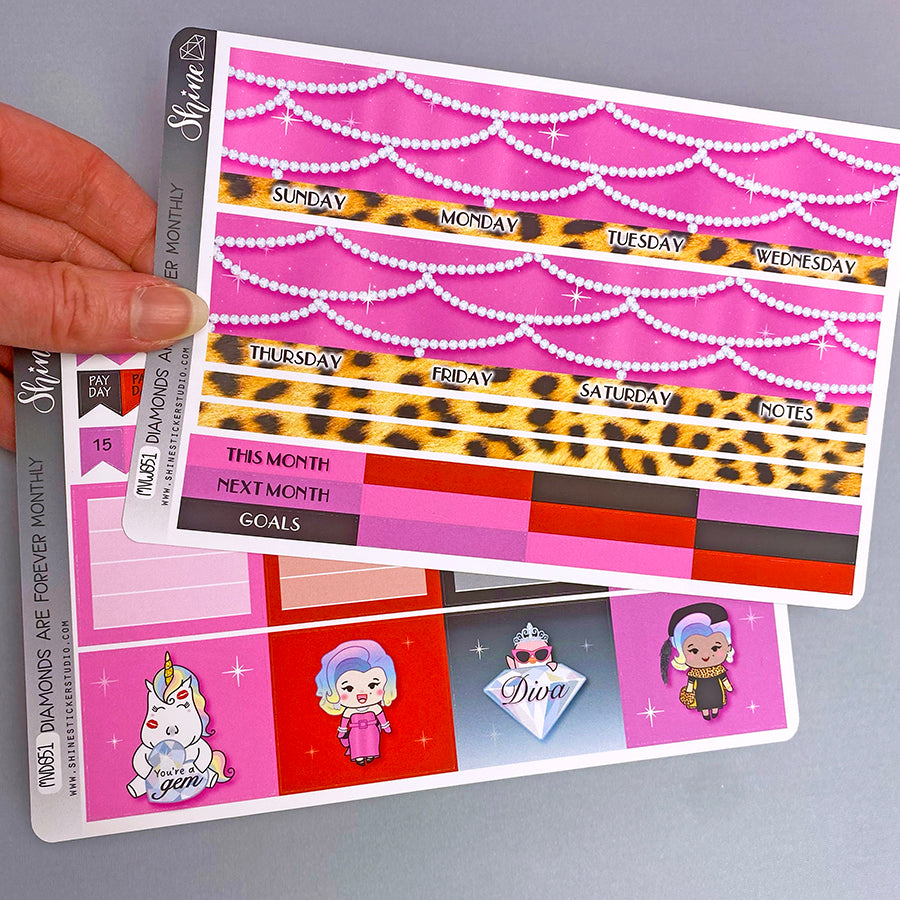 Diamonds Are Forever Monthly Sticker Kit - Standard Vertical – Shine ...