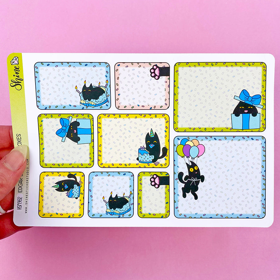Edgar's Birthday Box Planner Stickers – Shine Sticker Studio